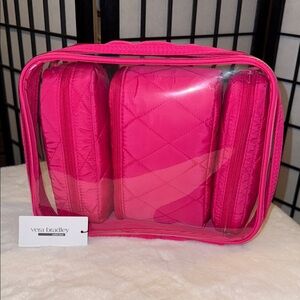 Vera Bradley Peacock Pink Cosmetic Set